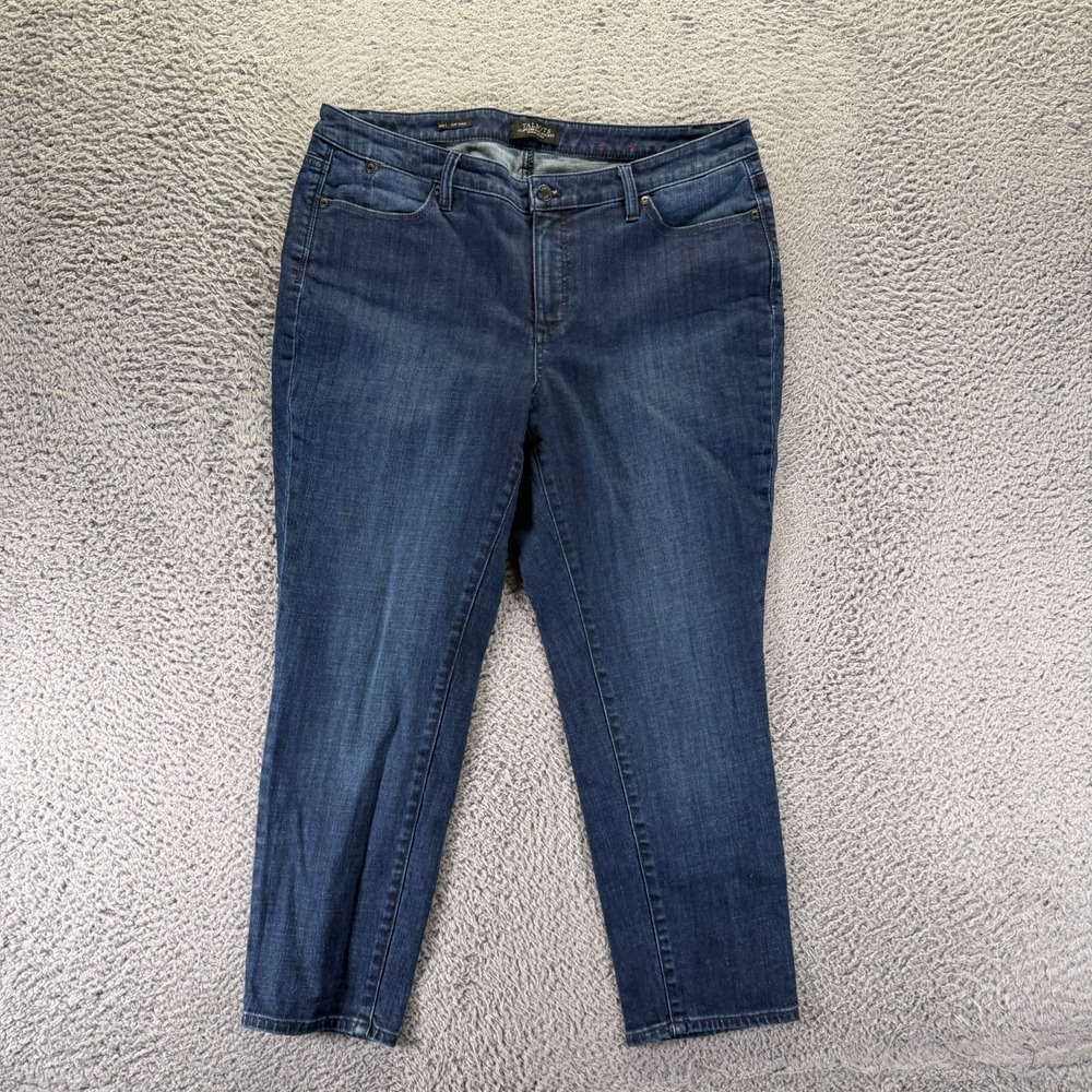 Talbots Flawless Jeans Women's 16W Blue Cotton Denim Ankle Curvy Slim Stretch